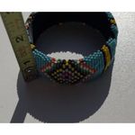 Vintage Handmade Navajo Indian Beaded Bracelet White Blue Red Yellow Sz 7.5” Photo 9