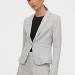 H&M Grey Fitted Women’s Blazer, Striped Interior Photo 0