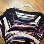 Daisy Fuentes  Striped Multicolor Women's Dress Mock Front Tie Size Large Photo 3