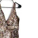 Wheels & Dollbaby 100% Silk Leopard Animal Print Flowy Mini Dress Tan Size M Photo 2