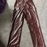 Abercrombie & Fitch Brown Vegan Leather Pants Photo 1