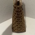 Michael Kors Jet Set East West Signature Monogram Logo Chain Tote Bag Tan Brown Photo 4