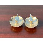 VTG Coro Silver Toned Circle Screw back Earrings Elegant Minimalist Old Money Photo 1