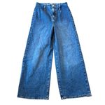 ZARA high rise flat front wide leg crop jeans 2 Photo 2