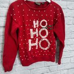 Vintage Trimmings HO HO HO Christmas Sweater Size S Sequins Snowman Ugly Party Red Photo 1