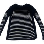 T Alexander Wang Side Sheer Panels Striped Lightweight Long Sleeve Sweater Blue Size M Photo 8