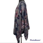 Lucky Brand  Open Front Waterfall Aztec Poncho Wrap Shawl Sweater One Size Photo 3