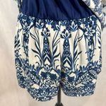 Dee Elle Nordstrom  blue and white halter racerback romper size medium NWOT Photo 4