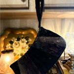 Nine West  Faux Python Snake Print Black Metallic Clutch Photo 1