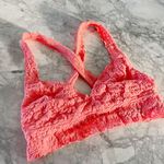 Aerie Coral Lace Cross-Back Bralette Photo 0