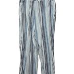 Briggs New York Briggs Womens Linen Blend Pull On Pants Blue Vertical Striped Straight Size L Photo 1