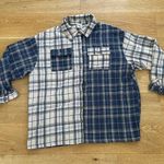 Princess Polly  Curve Unity Check Shirt in Blue and Cream Photo 0