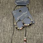 Universal Threads Universal Thread Semi Precious Purple Gold Hoop Earrings & Necklace Set Photo 6