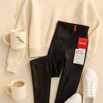 Spanx Faux Leather Moto Leggings – Very Black (S/P, NWT) Photo 1