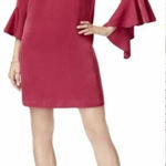Bar III  Bell Sleeve Ruffled‎ Shift Dress in Berry Photo 0