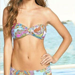 Trina Turk Coral Reef Twist Ring Bandeau Bikini Swimsuit Photo 0