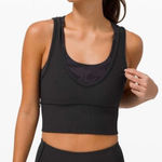 Lululemon athletica power pivot ribbed tank top tight fit cropped black size 2 Photo 0