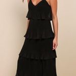 Lulus Black Pleated Sleeveless Tiered Maxi Dress - Size S Photo 0