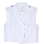 Rebecca Taylor  White Punched Denim Vest Size 10 NWT $325.00 Photo 4