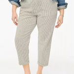 J.Crew Striped linen blend drawstring pant Size 18 casual pull on beach crop White Photo 0