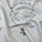 Early 2000's Eiffel Tower Heart Silver Long Charm Pendant Necklace Photo 2