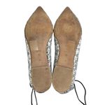 Raye Paige Leather Black & White Snakeskin Lace Up Flats Photo 7