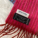 Descours Paris Vtg Scarf‎ Multicolor Striped Tassel Fringe Wool Mohair Blend Pink Photo 1