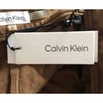 Calvin Klein Brown Faux Suede Cropped Pant Size 14 High Rise Straight Leg NWT Photo 14