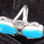 Navajo Handmade Ring 925 Silver Tuquoise sz 7 Artist Signed Peterson Johnson Photo 4