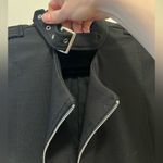 Windsor  - Black Cropped Jacket with Silver Zipper Details (like new) Large Photo 3