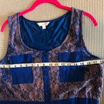 Charming Charlie  mini blue dress with lilac overlay on top size L new Photo 3