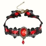 Black/Red Lace Necklace Collar‎ Choker Retro Style Cosplay Fashion Jewelry Black Photo 9