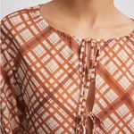 NA-KD  Flowy Rust Check Midi Dress Size 34 NWT Photo 1