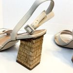 Steve Madden  Renley Raffia Block Heel Ankle Strap Sandals Bone Size 11 Prom 3.5" Photo 11