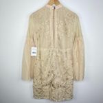 Free People  Mini Boho Dress Women Size 0 Cream Embroidered Witch Fairy Concert Photo 8