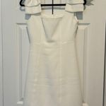 Bow Sleeve White Mini Dress Size M Photo 3