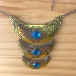 Aztec goddess gold toned vintage necklace Gold Photo 1