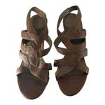 Diane Von Furstenberg ‎ Leather Sandal Heels Brown Strappy open Toe Shoes Size 10 Photo 2