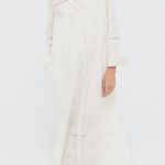Pomander Place Griffin Ivory Eyelet Button Up Long Sleeve Midi Dress M White Size M Photo 0
