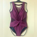 Aqua Green One-piece Burgundy Piece Swimsuit Photo 1