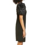 Shani Dramatic Rosette Sleeve Crepe Sheath Cocktail Dress Black Size 12 Photo 4
