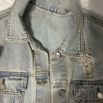 Distressed Light Wash Jean Jacket Blue Size M Photo 4