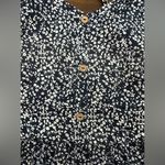 Navy with white flowers dress medium tiered bottom Blue Photo 7