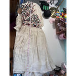Umgee ‎ Boho Bliss Floral Embroidered Mini Dress - Ivory, Bell Sleeves, Size M Photo 12