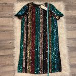 Francesca's NWT Francesca’s Mi Ami sequin multi rainbow shift mini dress M Photo 6