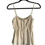 American Eagle Cream Fit and Flare Cropped Top Tank Size Medium Photo 0