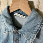 ZARA Denim Medium Wash Long Sleeve Romper One Piece Utility Womens Size XS Photo 3