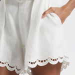 Farm Rio NWT  Ruchelieu Embroidered Scalloped Linen Shorts Size XS Photo 0