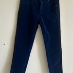 Parker Smith  Skinny Twisted Tuxedo Blue Velvet Step Pants With Stripes Size 29 Photo 3