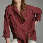 Anthropologie  Avery Embroidered Kimono Jacket Size Large Oversized Button Up Photo 0